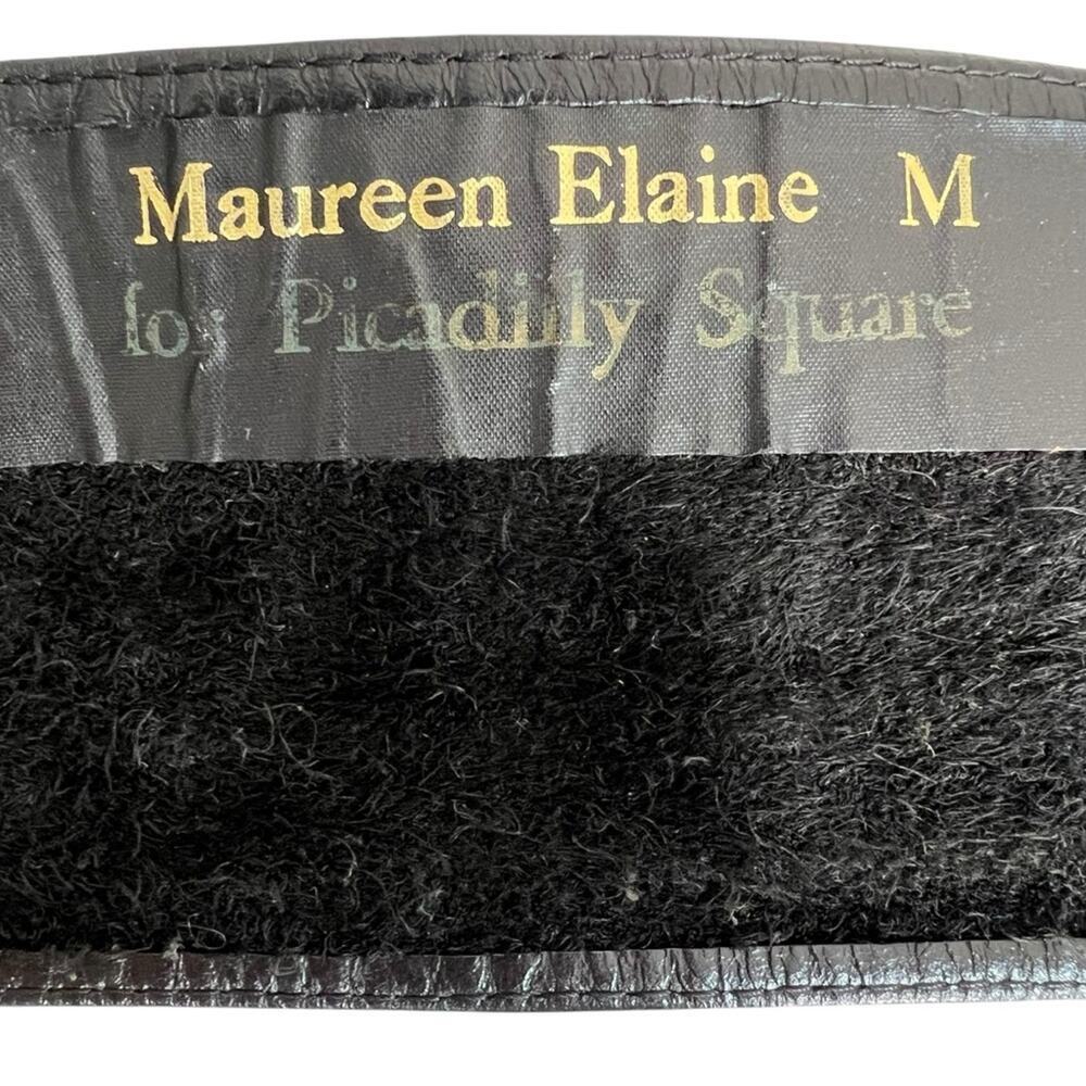 Maureen Elaine by Picadilly Square Leather Belt Metal Front Clasp Size Medium - Picture 4 of 5